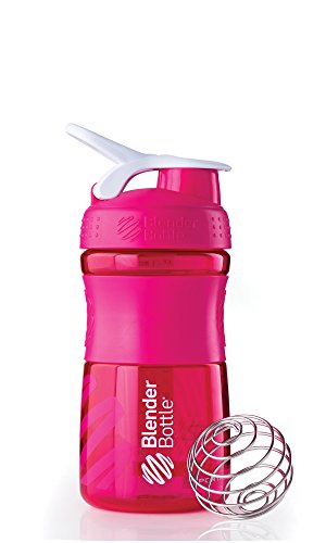 BlenderBottle SportMixer 20 onza, color de rosa/blanco