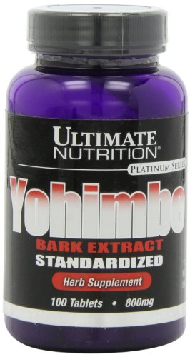 Extracto de corteza de Yohimbe de Ultimate Nutrition tabletas, estandarizadas, 800 mg, conteo de 100 botellas