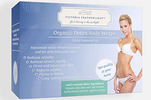 Victoria Featherlight - el orgánico Detox Wrap Kit de estómago pérdida de peso corporal, que funciona como cuerpo envuelve para brazos, muslos y celulitis (8 piezas)