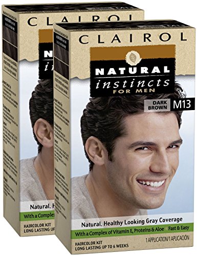 Instintos naturales de Clairol para hombres Color del pelo, color marrón oscuro (M13), pk 2