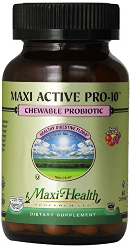 Maxi salud activa Pro-10 - probióticos masticables - Flora digestiva sana - 60 Chewies - Kosher