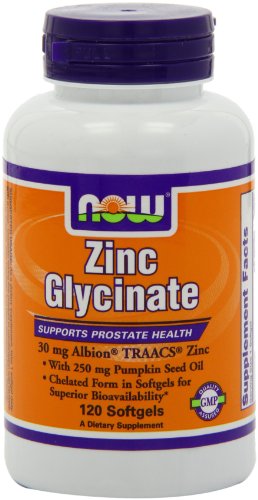 Ahora alimentos Zinc glicinato de sodio 30mg Soft-Gel, 120-Conde