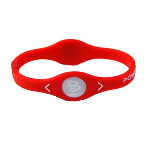 Power Balance pulsera pulsera de silicona grande (rojo con letras blancas)