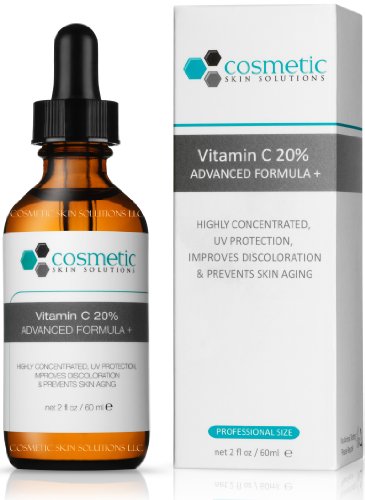 Tamaño pro vitamina C 20% de la fórmula avanzada de suero + 2 oz/60 ml - 20% vitamina C, 0.5% el ácido ferúlico y ácido hialurónico. Altamente concentrado, protección UV, previene el envejecimiento de la piel.