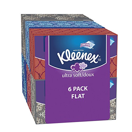 Pañuelos faciales Kleenex Ultra suave y fuerte, medio plano, cuenta ct 170, paquete de 6