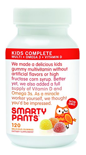 SmartyPants gomoso con aceite de Omega 3 del pescado y la vitamina D, cuenta 120