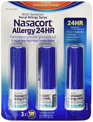 Nasacort alergia 24 horas antigoteo Spray Nasal (120 aerosoles, pk 3.)