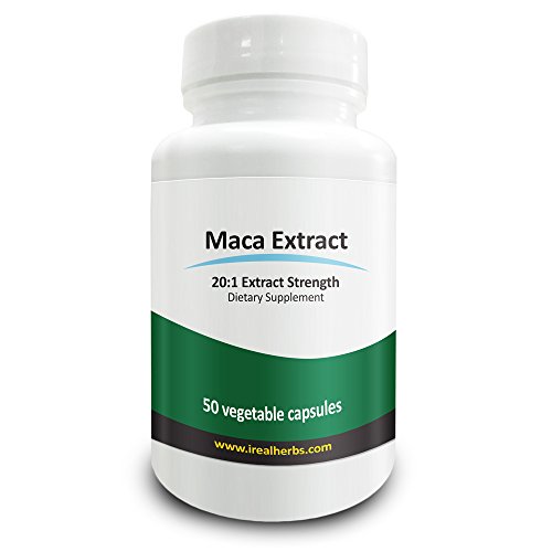 Real hierbas raíz de Maca extracto PE 20 - 1 equivalente a 15.000 Mg de Maca pura-750 mg X 50 Vcaps