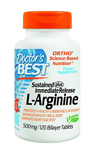 Mejor sostenido más inmediata liberación L-arginina del doctor 500mg, 120 tabletas bicapa