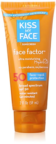 Beso mi cara cara Factor Natural protector solar SPF 50 bloqueador solar para cara y cuello, 2 onzas