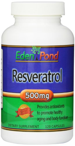 Eden estanque Resveratrol alta calidad 500mg cápsulas, 120 cuenta