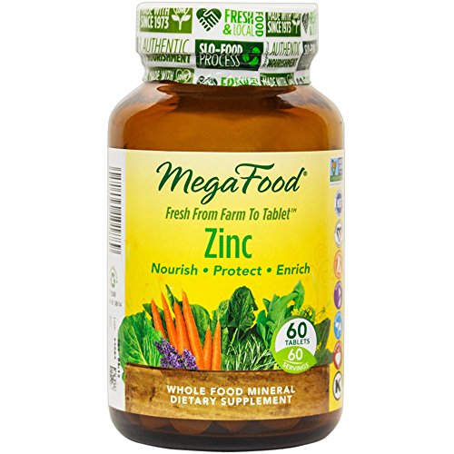 MegaFood - Zinc, compatible con tejido sano desarrollo, recuperación de la herida y la función inmune, 60 comprimidos (envasado de alta calidad)