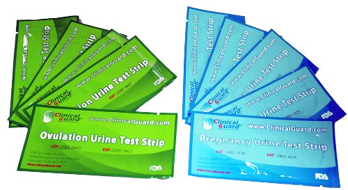 ClinicalGuard 14 tiras de prueba de ovulación y Test de embarazo 5 tiras Combo