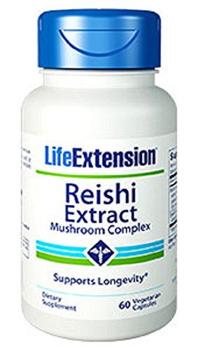 Vida extensión Extracto de Reishi, hongo complejo, cápsulas vegetarianas, cuenta 60