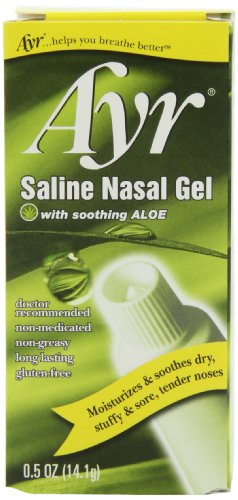 Ayr Gel Nasal de solución salina, con calmante Aloe, tubo de 0.5 onzas