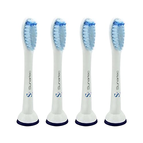 Sustituye a pack de 4 cabezas de cepillo de dientes de recambio económico Premium Philips Sonicare HX6053/54 cabe limpio de diamante | Fácil de limpiar | Cuidado de la serie la flexión | Sano blanco | Manijas limpieza eléctricas hidráulicas