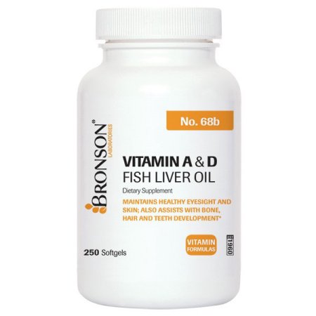 Bronson Vitamina A & D pescado Aceite de hígado de, 250 Cápsulas Blandas