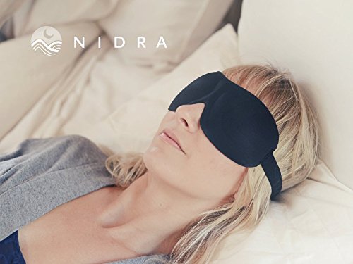 #1 clasificado patentado sueño Máscara - máscara de calidad Premium ojo con forma contorneada por Nidra - gran fiesta regalo - Ultra ligero y cómodo - cabeza ajustable correa - dormir en cualquier lugar en cualquier momento - sueño satisfacción garantizad