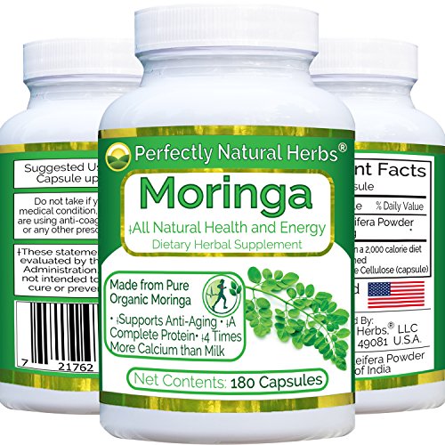 180 cápsulas, 3 meses de suministro de las naturalezas mejor todo súper Natural, 100% puro Moringa Oleifera hojas polvo, 500 mg por cápsula * rica en zeatina *