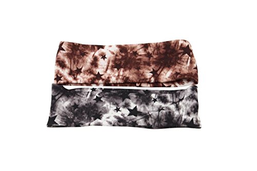 Tie Dye talento bohemio elástico turbante Headwrap todo venda fijada para las muchachas mujeres adultas jóvenes (negro marrón)