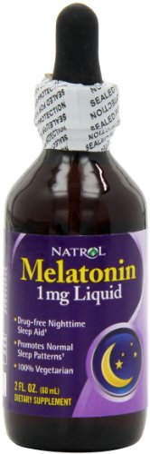Natrol melatonina 1mg líquido, 2 onzas de líquido (paquete de 4)