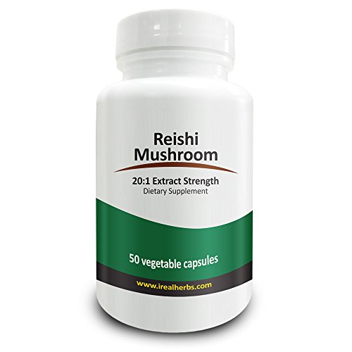 Seta de Reishi - apoyo del sistema inmunológico, tónico para el hígado real hierbas y alivia comunes alergias - 20:1 extracto, igual a 14.000 Mg de seta de Reishi puro - 700 mg X 50 cápsulas