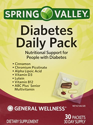 Spring Valley Diabetes Daily Pack, soporta el bienestar General, 30 paquetes