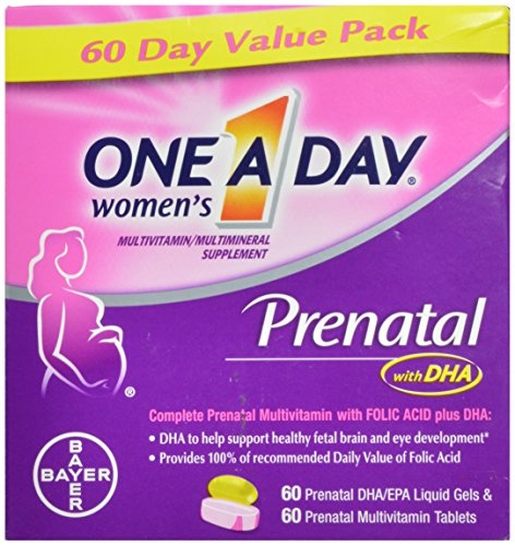 Uno vitaminas prenatales de la mujer día, Conde de 60 + 60