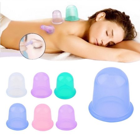Masaje corporal Succionamiento masaje del cuerpo del silicón de vacío y facial Copa china terapia de masaje de ahuecamiento de