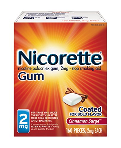 Miligramo de nicotina de Nicorette chicles canela oleada 2 cuenta dejar de fumar ayuda 160