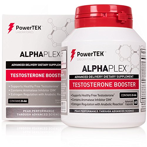PowerTEK laboratorios Natural testosterona para los hombres - más energía, unidad y músculo con sin cafeína (60 cápsulas)