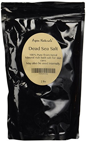 Sal del mar muerto (2 libras/32 Oz) por los productos naturales Aspen - a granel - 100% puro, alimenticia, de grano fino y auténtico de Israel - uso para la fabricación de jabón, loción, peelings corporales, mascarillas faciales, baños y mucho más - desha