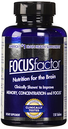 FOCUSfactor dietéticos suplemento 150 tabletas, suplemento de cerebro #1 venta de Estados Unidos, apoya y mantiene la memoria, concentración y enfoque.