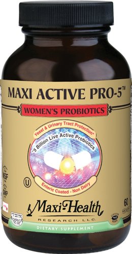 Maxi salud activa Pro-5 - mujeres probióticos - levadura y la salud del tracto urinario - 60 cápsulas - Kosher