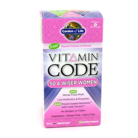 Código de vitamina 50 y Wiser para mujer de multivitaminas Por Garden of Life - 120 Cápsulas