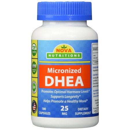 Nova Nutritions micronizado DHEA 25 mg 180 Cápsulas - Compatible con los niveles de hormonas balanceadas para los hombres y de 