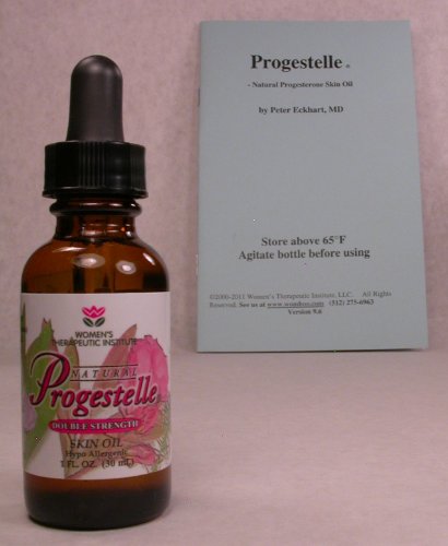 Aceite de Progestelle progesterona más pura que la crema de progesterona, sin conservantes, bioidénticas, Natural, tópico - sin fragancia, sin emulsionantes y folleto-primer temporizadores 1oz 800 mg/oz doble resistencia