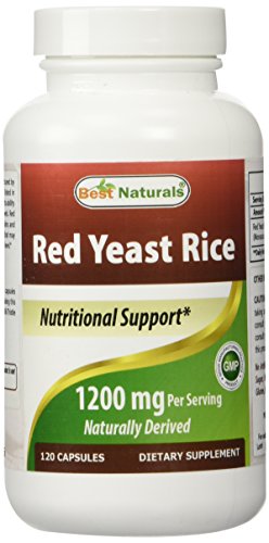 Mejor naturales, arroz de levadura roja, 600 mg cápsulas, cápsulas de 120, 2 por porción / 1200mg por porción