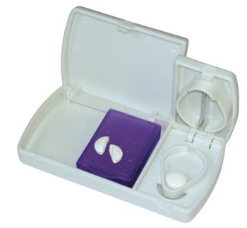 1 pedazo de medicina píldora tableta droga caja contenedor Organizador clasificador cortador divisor del caso