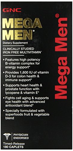 GNC Mega Men Multi vitamina, cuenta 180
