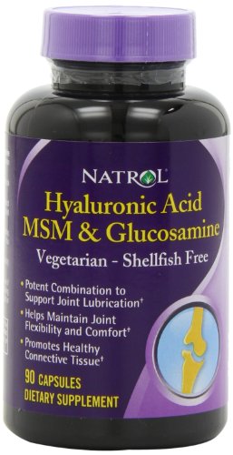 El ácido hialurónico vegetariana Natrol MSM y la glucosamina, 90 capsulas (Pack de 2)