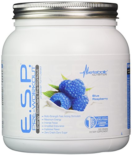 Metabólicos nutrición E.S.P. pre-entrenamiento energía estimulante suplemento, frambuesa azul, onza 10,582