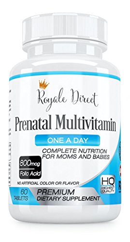 Mejor multivitamínico Prenatal y Postnatal con el ácido fólico 800mcg - antes de embarazo durante el embarazo y durante la lactancia materna una fuente de un día con ácido fólico hierro calcio 2 mes
