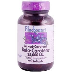 Bluebonnet mezclado betacaroteno betacaroteno 25, 000 UI geles suaves, cuenta 90
