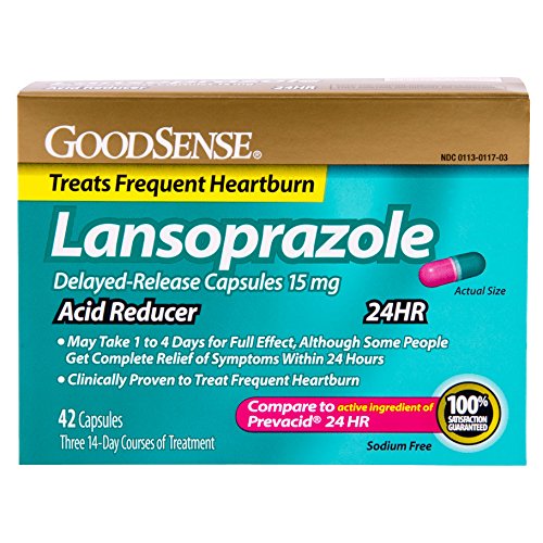 GoodSense ácido reductor, lansoprazol cápsulas de liberación lenta, 15 mg, 42 cuenta retrasada