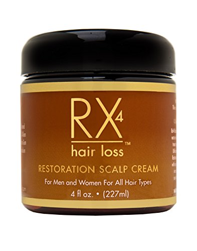 RX 4 cuero cabelludo crema anticaída para hombres y mujeres, todo tipo de cabello, cabello pérdida tratamiento ayuda a restaurar el sano el cuero cabelludo y tratar la caspa, eczema, psoriasis, cabello seco y cuero cabelludo 4 fl.Oz. Guía de pérdida de ca