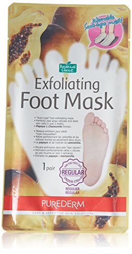 Purederm Exfoliating Foot Mask - cáscaras lejos callos y piel muerta en 2 semanas! (3 pack (3 tratamientos), Regular)