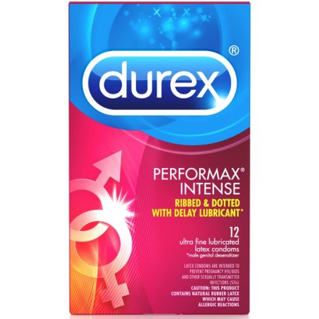 Durex Performax Intense Lubricated Ribbed Dotted Premium 12 Condones