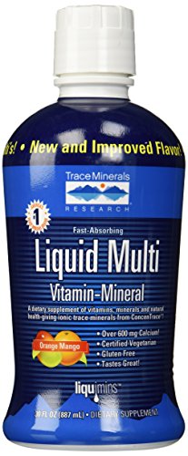 Liqumins líquido Multi Vita-Mineral con ConcenTrace, Mango naranja, puede variar Packginag, botella de 30 onzas