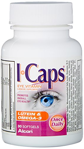 Icaps luteína y Omega-3 ojo vitamina y suplemento Mineral, 30 cápsulas